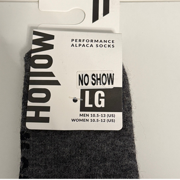 Hollow Alpaca No Show Socks Warm Set of 2 Gray Unisex Sz Large - Picture 8 of 11